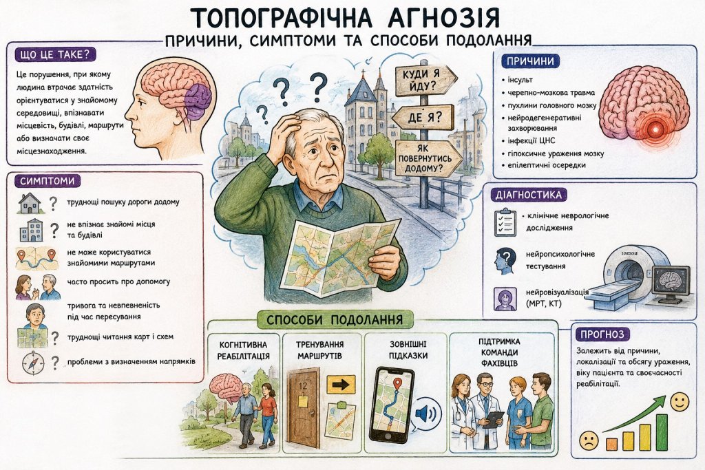 Топографічна агнозія: причини, симптоми та способи подолання Топографічна агнозія: причини, симптоми та способи подолання